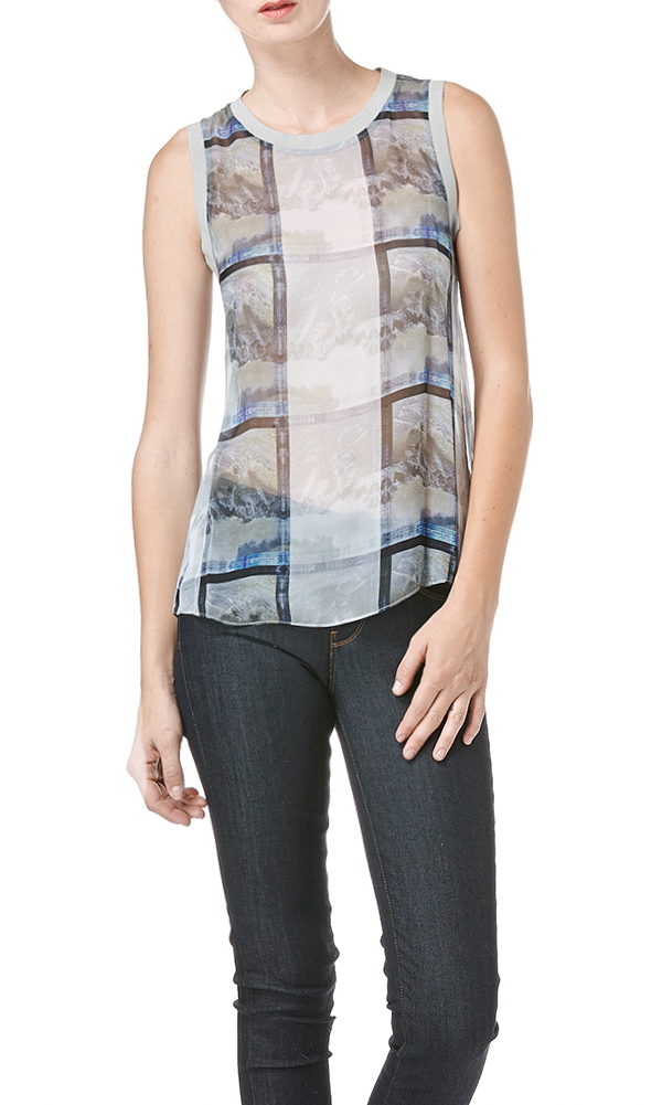 printed silk tank